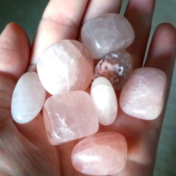 Rose Quartz Crystal Tumbles - Picture 4 of 4